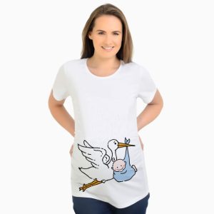 T-shirt maternité humoristique pour femme enceinte, Haut à col rond, avec des lettres et mots, transparent 2020