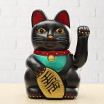 Décoration de chat Feng Shui, noir, 5 pouces/12.5cm, chat, Fortune, ondulé