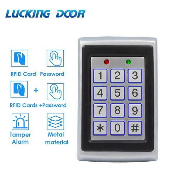 RFID Metal Access Control EM Card Reader Keypad 2000 Users 125KHz Card Reader Keypad Key Fobs Door Access band Wiegand 26