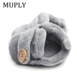Pantoufles souples antidérapantes pour bébé garçon et fille, jolies chaussures de premiers marcheurs, chaudes, mode hiver