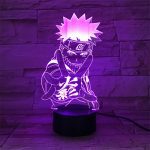 Lampe de chevet 3D, Figurine de Naruto, Anime Uzumaki, veilleuse multicolore pour enfants, lampe de Table, décoration de maison