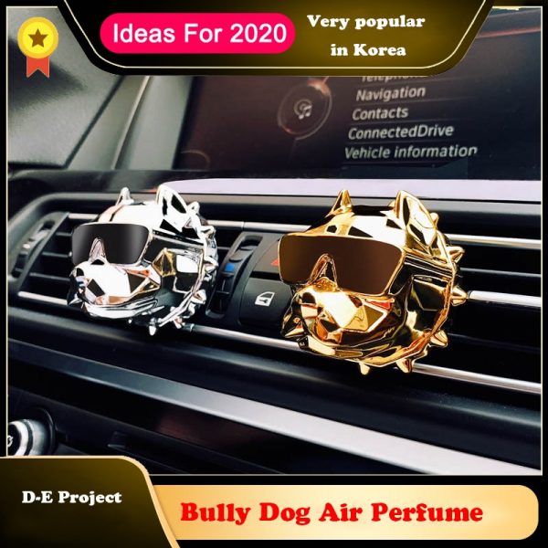 Bulldog Car Air Freshener Car Perfume Fragrance Scent Smell in the Car Styling Car Accessories Ornament for XM3 tesla Diffuser