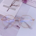 Lunettes Anti-lumière bleue Vintage, monture ronde, miroir optique pour myopie, métal Simple, pour femmes et hommes, verres transparents