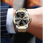 BELUSHI Top Brand Watch Men Stainless Steel Business Date Clock Waterproof Luminous Watches Mens Luxury Sport Quartz Wrist Watch