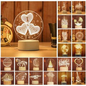 ARILUX 3D Plate LED Lamp Creative 3D LED Night Lights Novelty Illusion Night Lamp 3D Illusion Table Lamp For Home Decorative