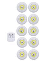 LED Dimmable Under Cabinet night Light Battery Operated Puck Lighting Closets Lights with Remote Control for Wardrobe kitchen