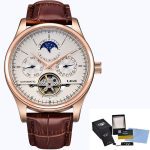 LIGE Men Watch Top Brand Mens Mechanical Watches Automatic Tourbillon Skeleton Watch Men Calendar Relogio Masculino dropship+Box