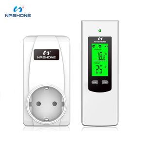 Thermostat 220V Temperature Control Nashone Digital Wireless Thermostat LCD Remote Temperature Controller socket with thermostat