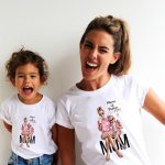 T-shirt d'été blanc pour mère et fille, vêtements de famille, amusant, Kawaii