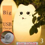 Cute LED Night Light Silicone Touch Sensor 7 Colors Cat Night Lamp Kids Baby Bedroom Desktop Decor Ornaments Battery/USB Charge