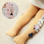 Collants mignons tricotés en coton avec motifs d'animaux pour petite fille,bas enfants, vêtements bébé, double aiguille, collection printemps-automne-hiver,