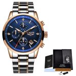 2021 LIGE Men Watches Top Luxury Brand Sport Quartz Watch Men Chronograph Waterproof Wrist Watch Man Stainless Steel Date Clock