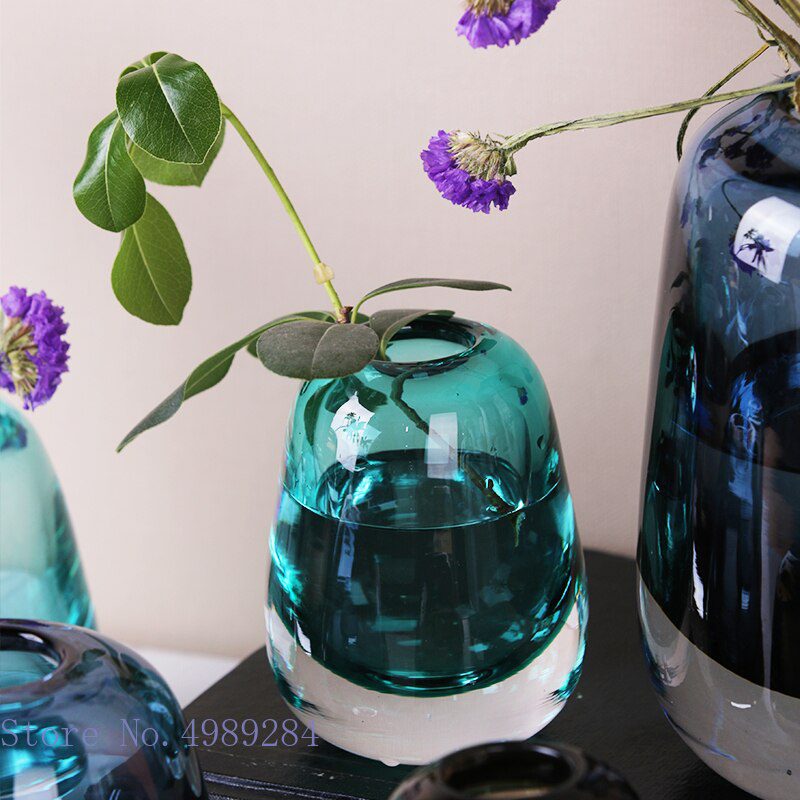Clear Glass Vase Stained Glass Flower Arrangement Flower Vase Modern Home Decoration Wedding Accessories Vases Household