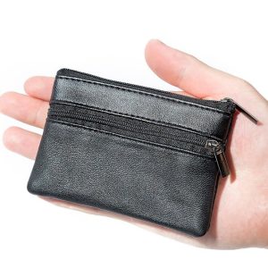 Homme Porte-Monnaie En Cuir Noir Simple Zipper Multi-fonction Téléphone Portable Porte-Monnaie De Mode homme Mini Portefeuille