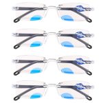 Lunettes de lecture sans bords, lunettes de lecture Anti-rayon bleu, légères, multifocales, presbytes, grossissement, coupe au diamant, 2021