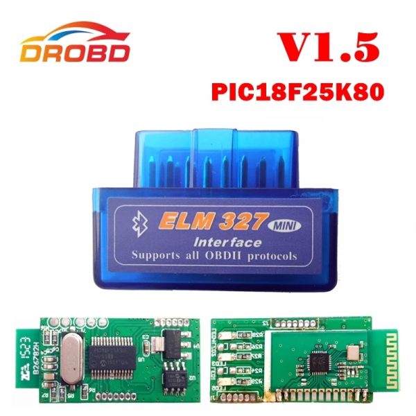 V1.5 Super MINI ELM327 Bluetooth ELM 327 Version 1.5 With PIC18F25K80 Chip OBD2 / OBDII for Android Torque Car Code Scanner