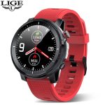 LIGE – montre connectée pour les hommes, étanche conforme à la norme IP68, ECG, moniteur de rythme cardiaque et de pression sanguine, moniteur d'activité physique, 2021