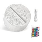 Acrylic 3D LED Lamp Base Table Night Light Base LED 7 Color-Adjust ABS USB Remote Control Lighting Accessories Bulk Wholesale