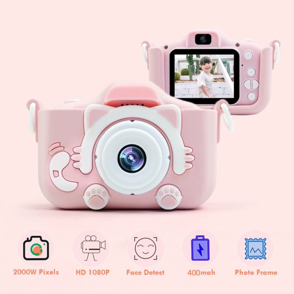 Mini caméra numérique avec jeux intégrés pour enfant et bébé, caméscope de vidéo pour fille et garçon de bas âge, jouet, idée de cadeaux d'anniversaire et noël, 1080P, 2000W,