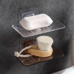 1PC Bathroom Shower Soap Box Dish Storage Plate Tray Holder Case Wall-mounted Soap Holder Housekeeping Container Organizers