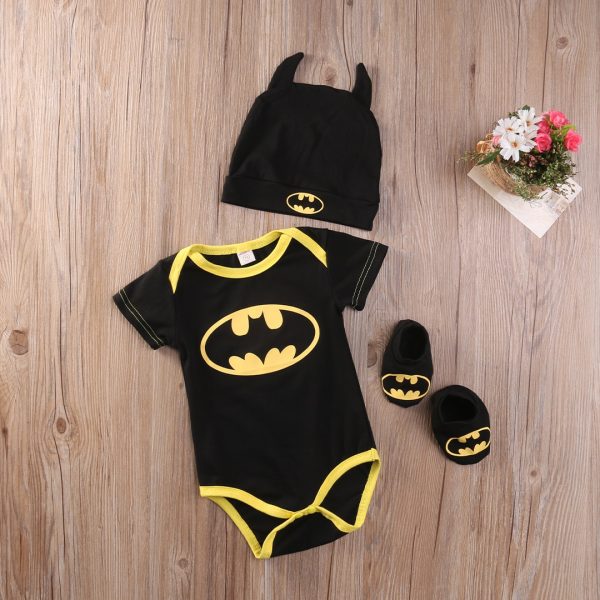 Ensemble 3 pièces pour bébés garçons, barboteuse, combinaison + chaussures + chapeau, vêtements pour nouveau-nés et tout-petits de 0 à 24 mois
