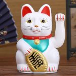 Décoration de chat Feng Shui, noir, 5 pouces/12.5cm, chat, Fortune, ondulé