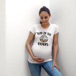 T-shirt maternité humoristique pour femme enceinte, Haut à col rond, avec des lettres et mots, transparent 2020