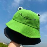 Chapeau de pêche en forme de grenouille pour femme, seau, à la mode, Parent-enfant, coréen, mignon, soleil, grands yeux