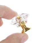 10Pcs Acrylic Crystal Knobs Cupboard Drawer Pull Handle Door Knob Diamond Shape Cabinet Knob Home Furniture Accessory No Screws