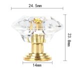 10Pcs Acrylic Crystal Knobs Cupboard Drawer Pull Handle Door Knob Diamond Shape Cabinet Knob Home Furniture Accessory No Screws