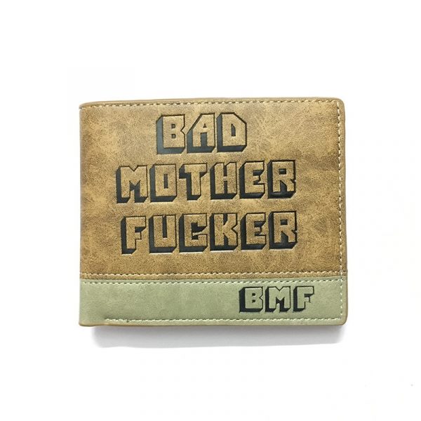 Portefeuille de Fiction en cuir PU pour mauvaise mère, portefeuille périphérique BMF pour hommes, porte-monnaie d'étudiant gaufré