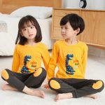 Ensemble de pyjamas en coton pour enfant, vêtement pour bébé, garçon et fille, hauts + pantalon avec manches longues, 2 pièces, tenue automnale