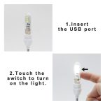 Touch Switch DC5V USB LED Mini Book Light 1.5W LED Desk Reading Lamp Red Blue Green White Portable Flexible USB LED Night Lights