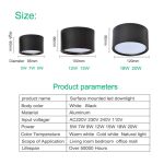 Surface Mounted 12W 15W LED downlight Driverless Ceiling Lamps 5W 7W 9W cob led spot lights Ceiling Fixtures Lighting WHITE