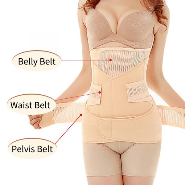 3 en 1 Soutien Post-partum Récupération Ceinture Ventrale Taille Pelvis Ceinture Corps Shaper Postnatale Shapewear Maternité Ceinture