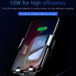 Baseus car phone holder 10w qi wireless charger for iPhone X Samsung S10 S9 S8 phone holder car phone power charger in air vent