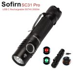 New Arrival Sofirn SC31 Pro Powerful Rechargeable LED Flashlight 18650 Torch USB C SST40 2000LM Anduril