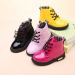 Bottes Martin imperméables en cuir PU pour enfant fille,nouvelle collection de chaussures d'hiver tailles 21 à 37,