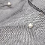 Écharpe élégante transparente pour femmes, fausse perle, décor, collier en maille, écharpe circulaire, accessoires pour vêtements d'automne, 1 pièce