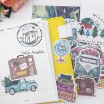 Autocollants peint à la main pour DIY scrapbooking, lot de 24 pièces, étiquettes plantes, arbres, voiture, bus, décoration album, journal, planificateur,