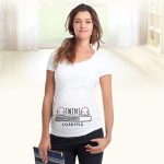 T-shirt maternité humoristique pour femme enceinte, Haut à col rond, avec des lettres et mots, transparent 2020