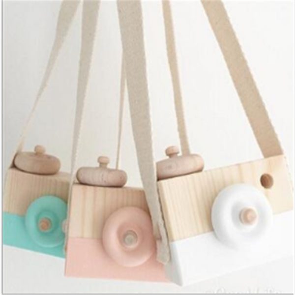 Appareil photo en bois pour enfants 10x8x5.5Cm, jouet suspendu nordique mignon, Articles de décoration de salle cadeau, ameublement