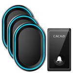 CACAZI New No Battery Need Wireless Doorbell 58 Chimes EU/US/UK Plug Self-Powered Waterproof Door bell Intelligent LED Ring Bell