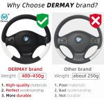 100% DERMAY Brand Leather Car Steering Wheel Cover Anti-slip for Hyundai i30 kona i10 i35 elantra santa fe Auto Accessories