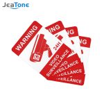 4 Pcs Warning Stickers Surveillance Security Camera Alarm Sticker Warning Decal Signs, Waterproof Frosted Texture Warning Tape