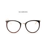 Lunettes optiques rondes surdimensionnées pour femmes et hommes, montures métalliques, verres clairs