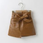 Jupes en cuir PU pour filles, jupes courtes adaptées aux enfants de 3 à 7 ans