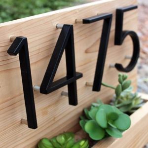 127mm Floating House Number Letters Big Modern Door Alphabet Home Outdoor 5 in.Black Numbers Address Plaque Dash Slash Sign #0-9