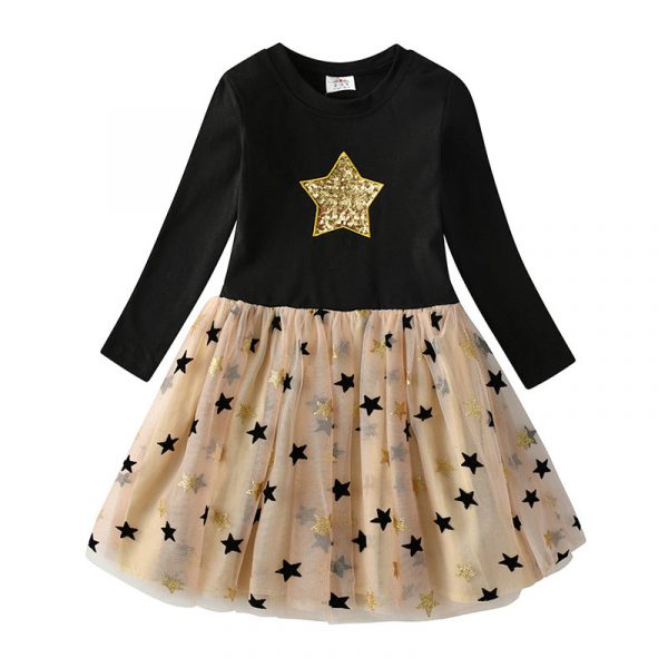 DXTON – Robe d’hiver pour fille, à manches longues, en coton, pour enfants de 2-8 ans, nouvelle collection 2018