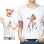 T-shirt d'été blanc pour mère et fille, vêtements de famille, amusant, Kawaii